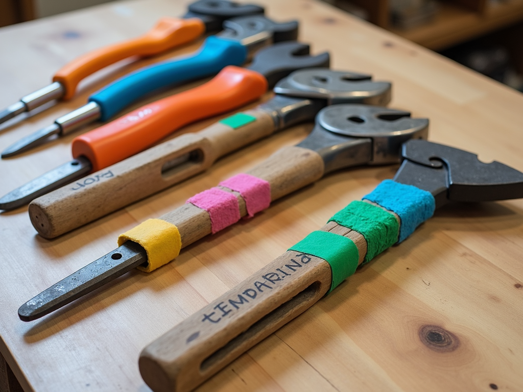 Tools with marked handles
