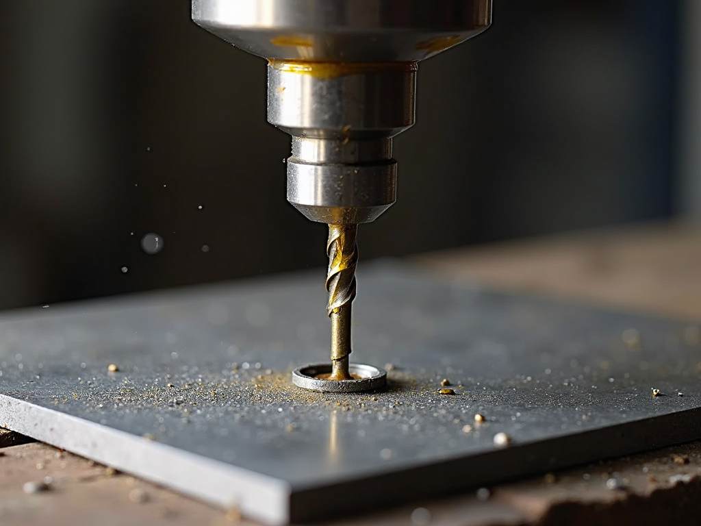 Drilling pilot hole with cutting oil