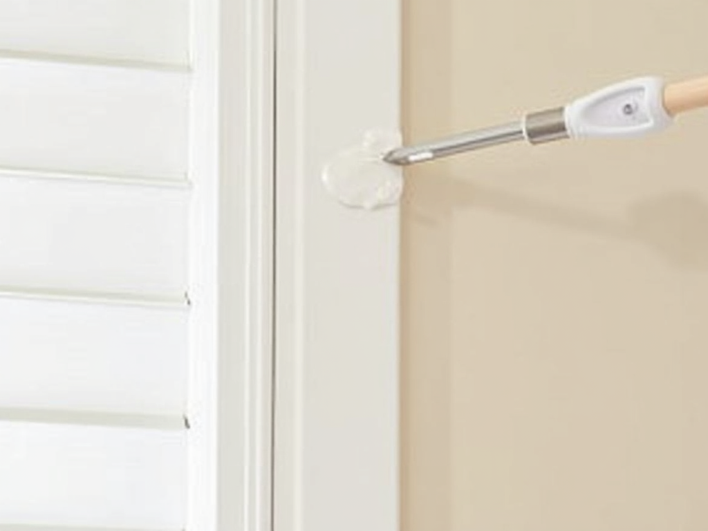 A paint edger creating a clean, straight line along a window frame.