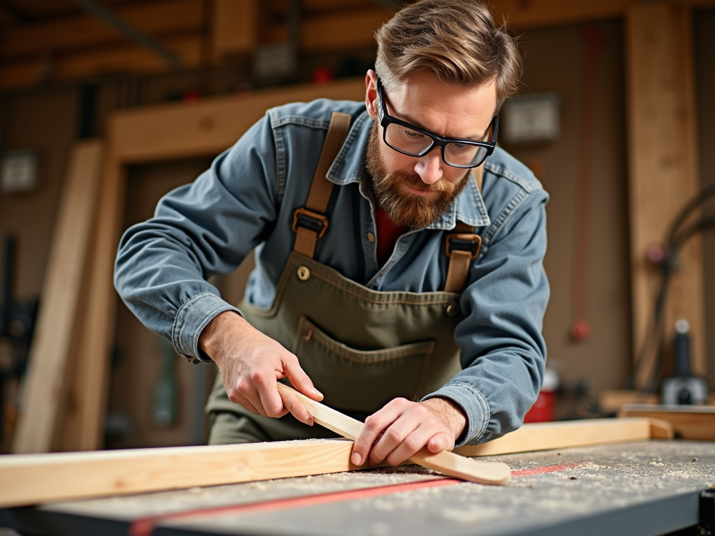 Using a push stick on a table saw