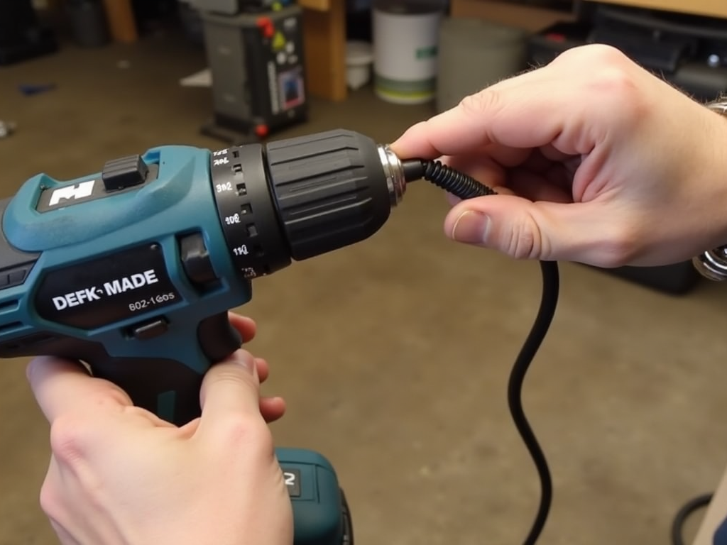 Inspecting a power tool.