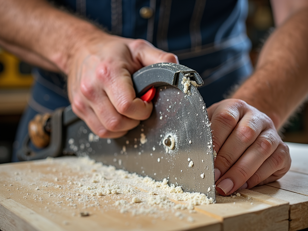 Cleaning a saw blade for maintenance
