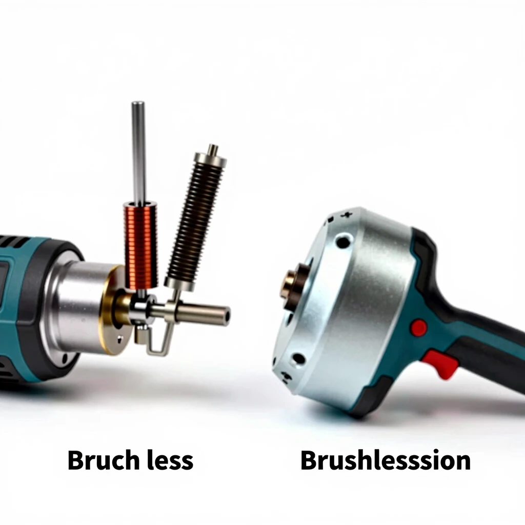 Cutaway comparison of brushed vs brushless motors in power tools