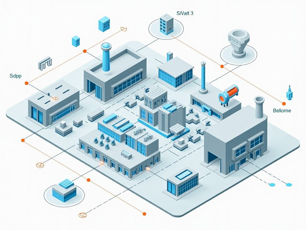 Smart factory automation diagram.