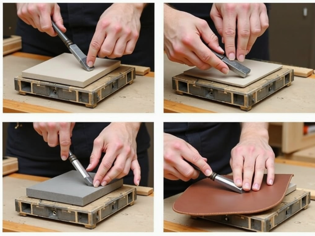 Step-by-step sharpening process for a chisel