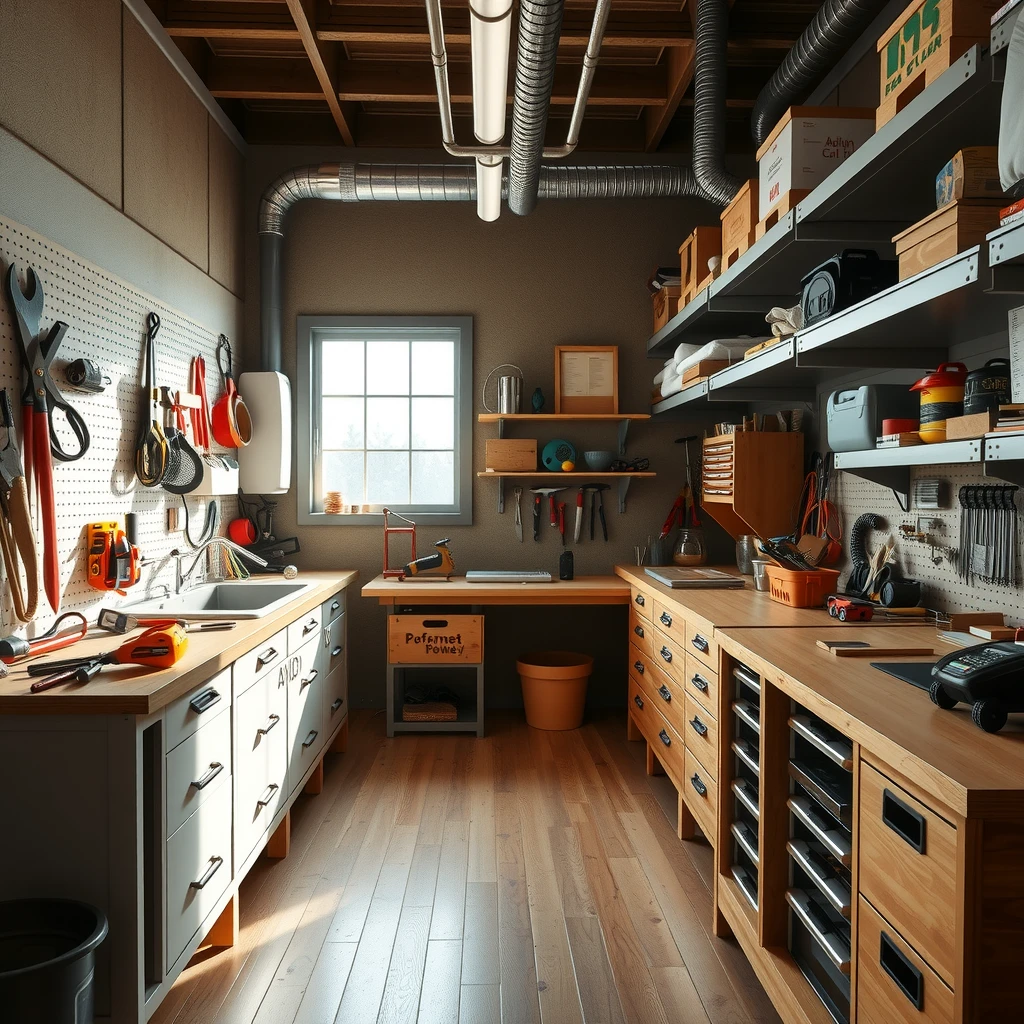 Well-organized workshop demonstrating efficient tool storage