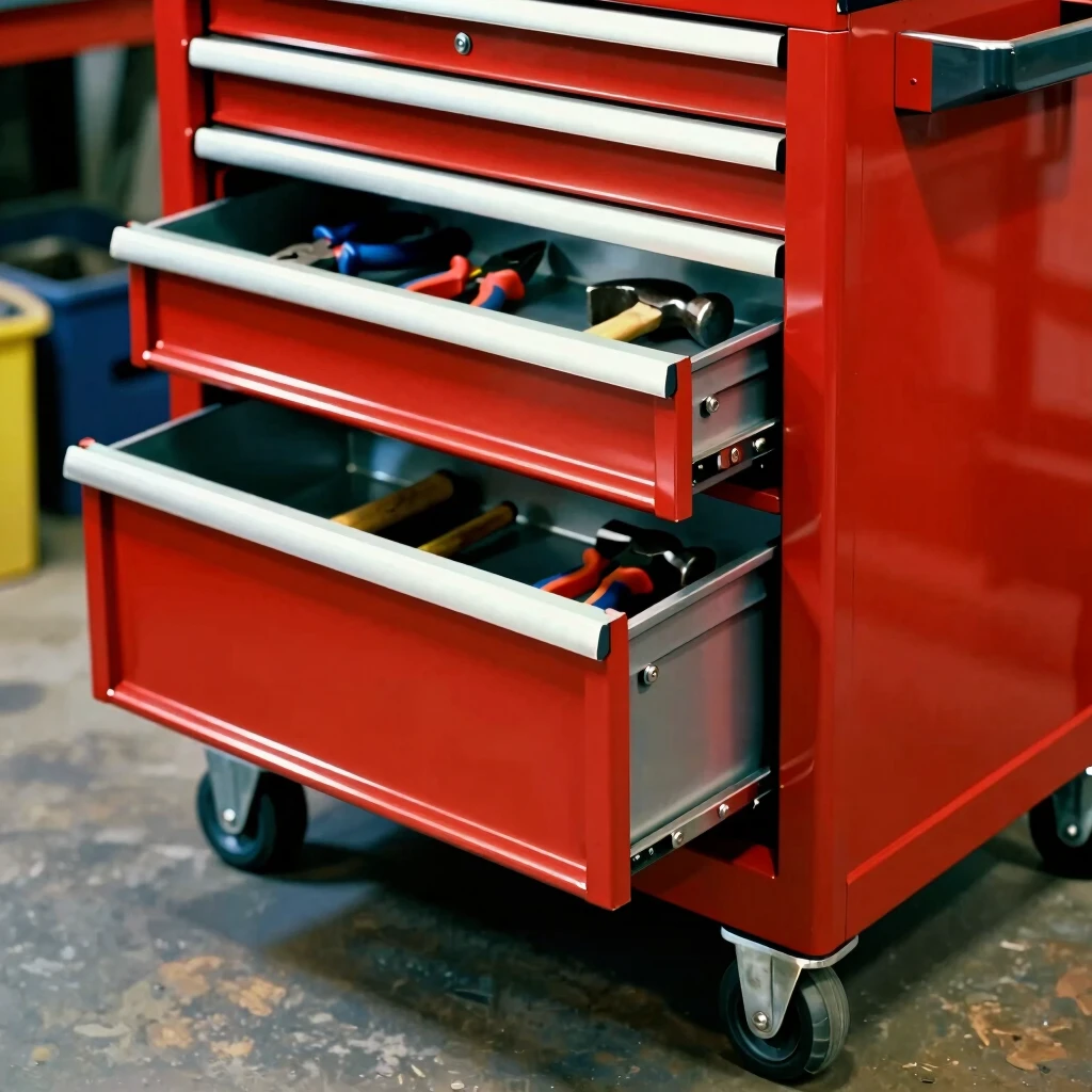 Rolling tool cabinet for workshop storage