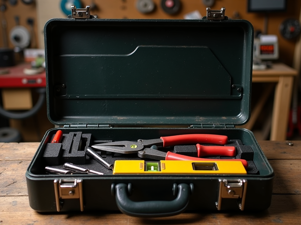 Open toolbox with organized tools