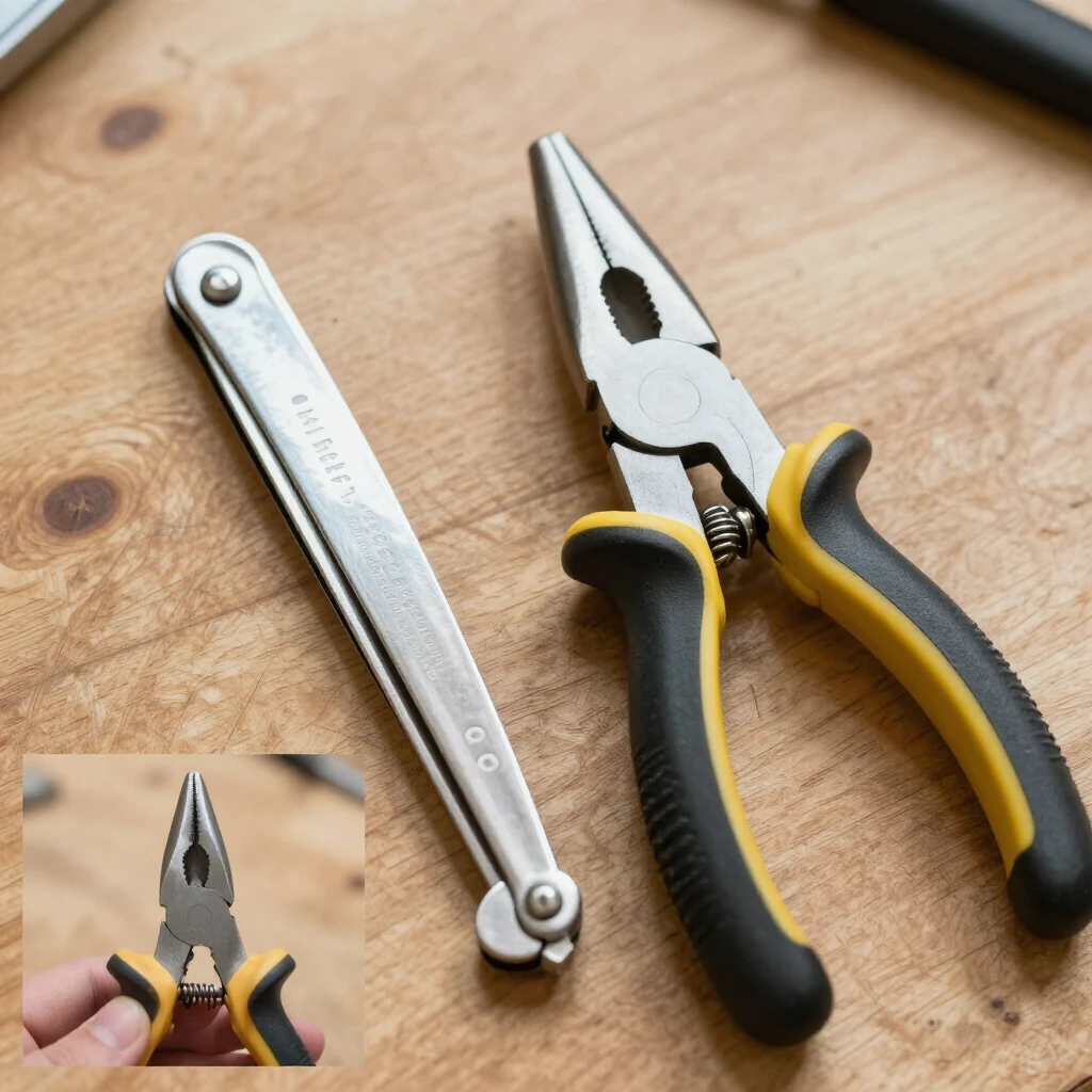 Comparison of standard vs ergonomic pliers highlighting grip differences