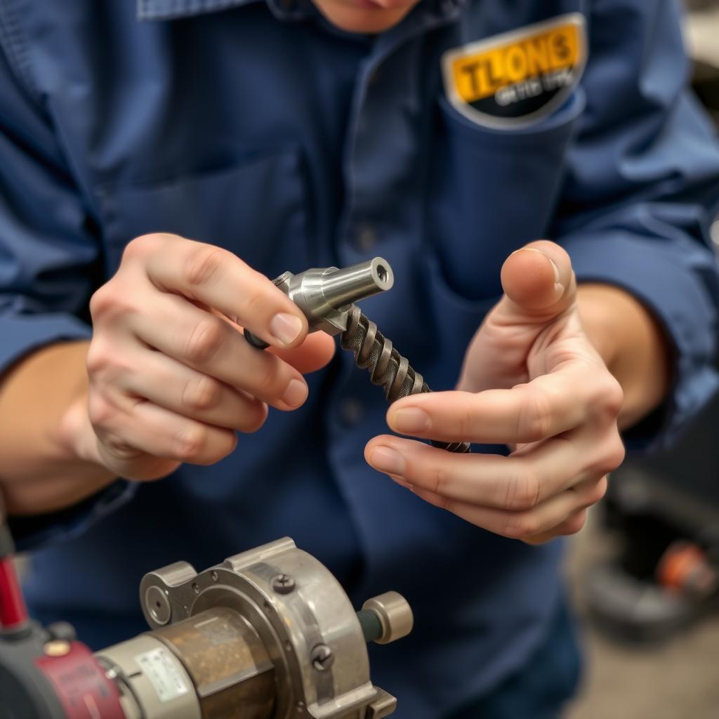 A person examining a hammer for signs of wear.