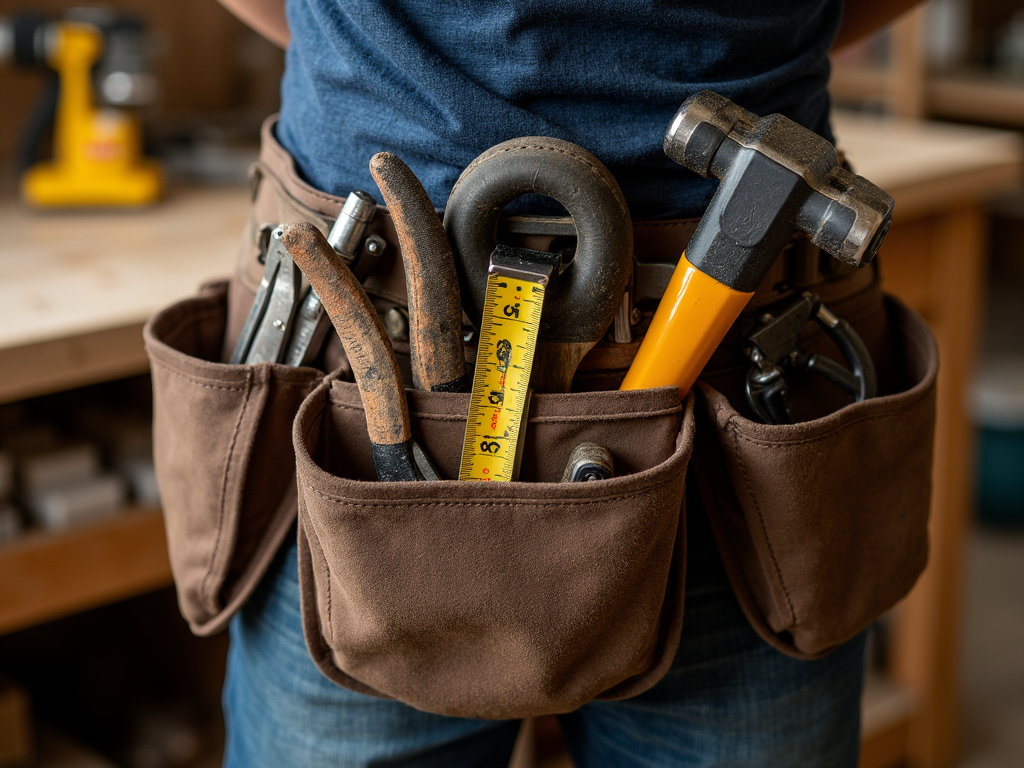 Tool belt with tools