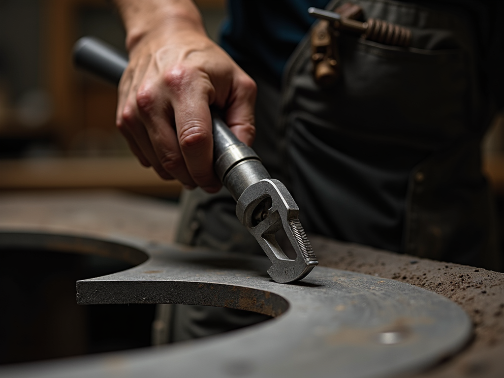 Image of metal forming with a bending tool.