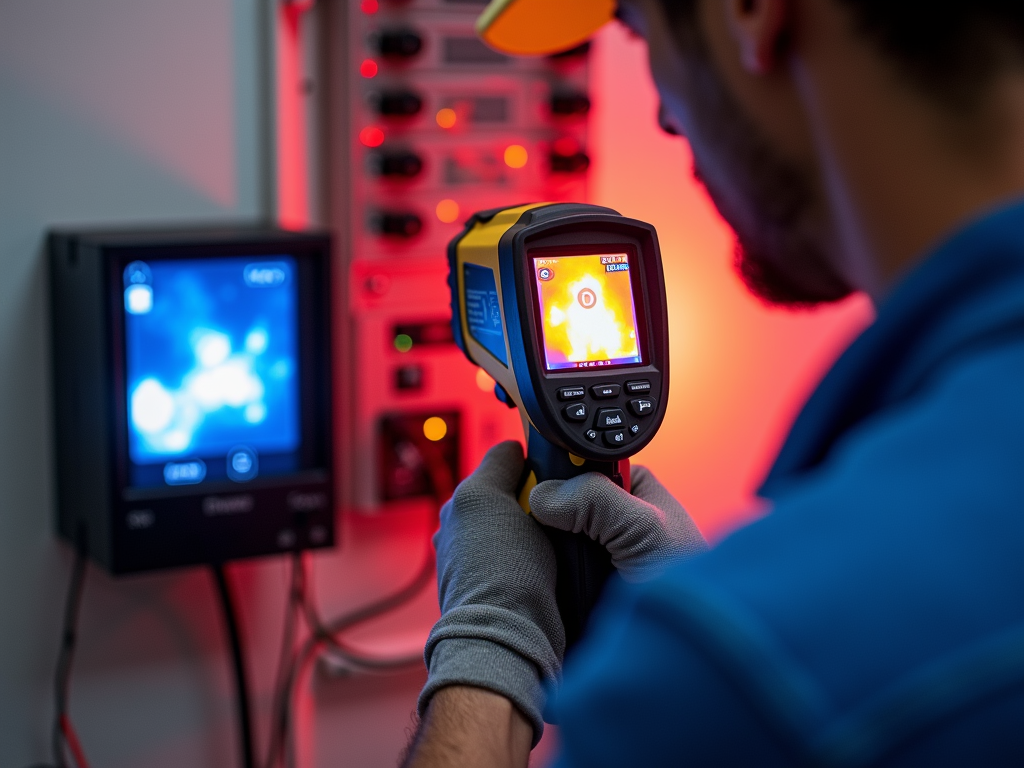 Thermal imaging camera in use for electrical inspection