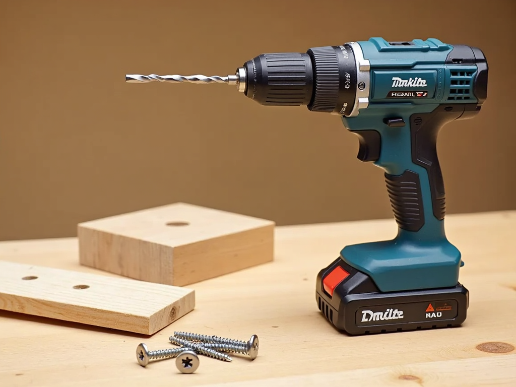 Cordless drill ready for action