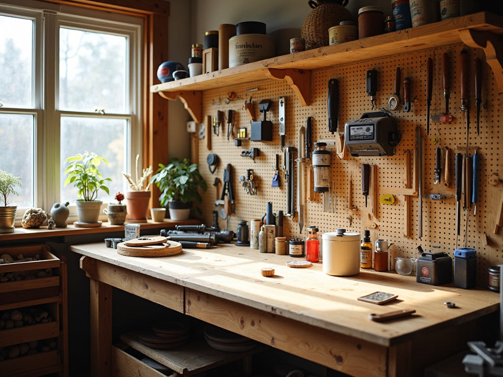 Organized workshop with essential tools