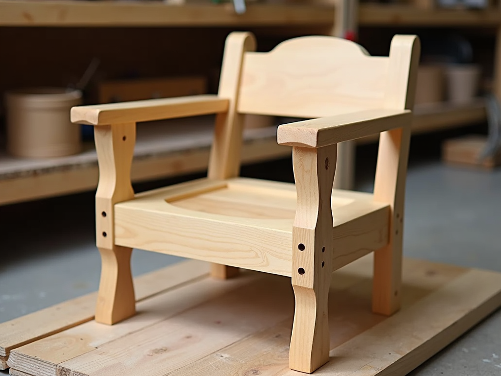 Completed chair with woodworking joints