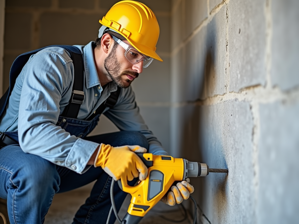 Safe drilling into concrete for electrical work