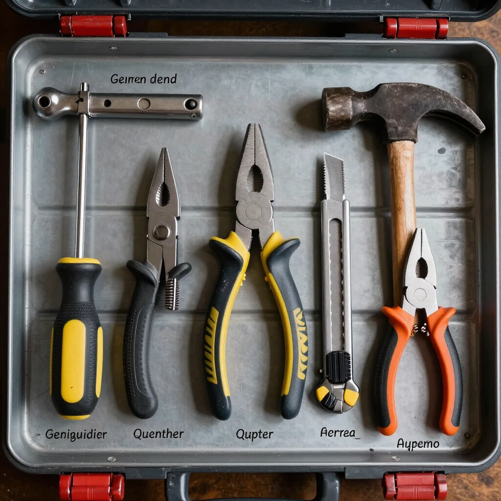 Assortment of various ergonomic hand tools for different trades