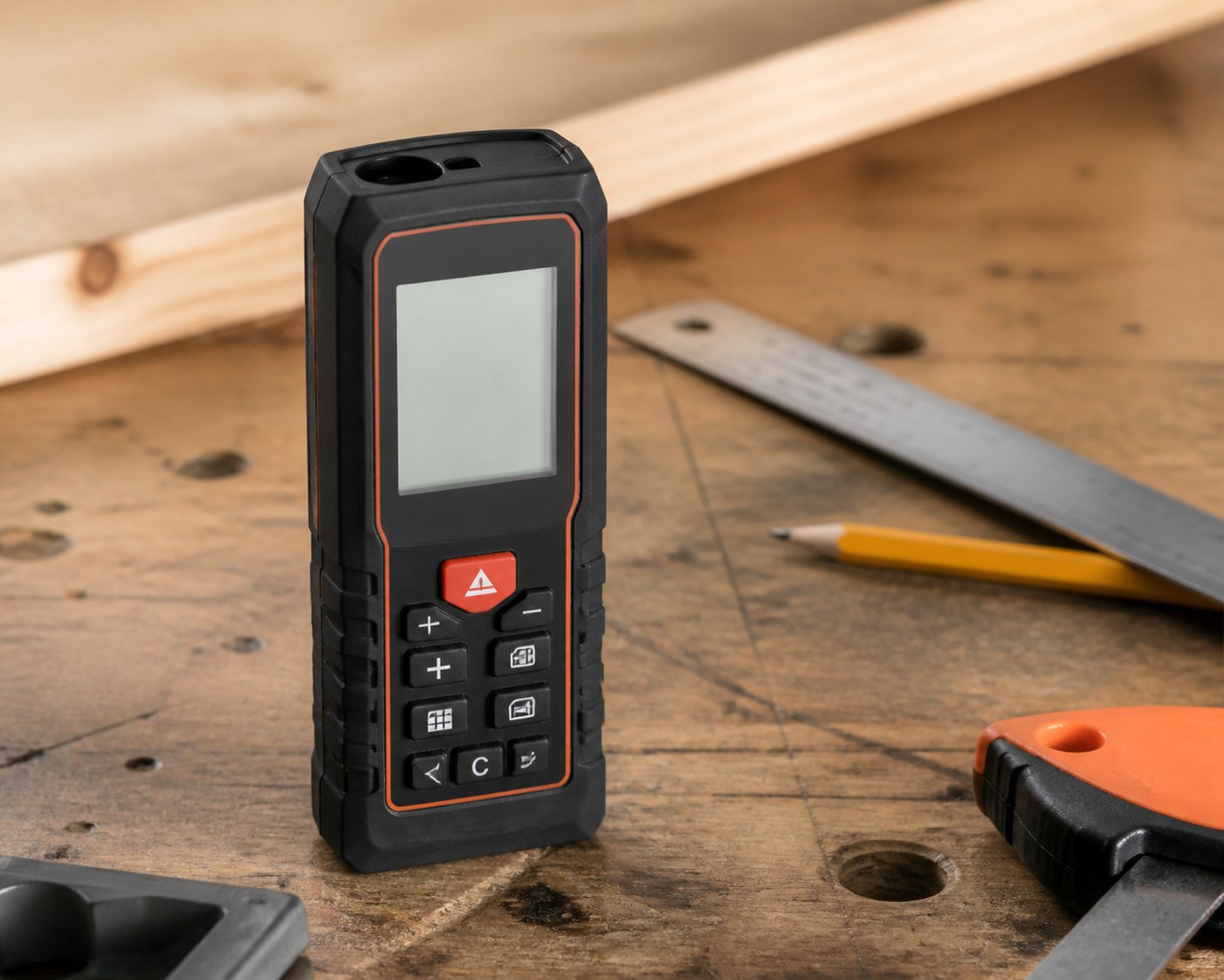 Professional laser distance measurer from a set of high-quality workshop equipment
