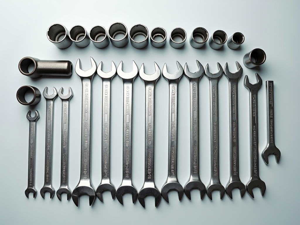 Various types of wrenches used by professional builders