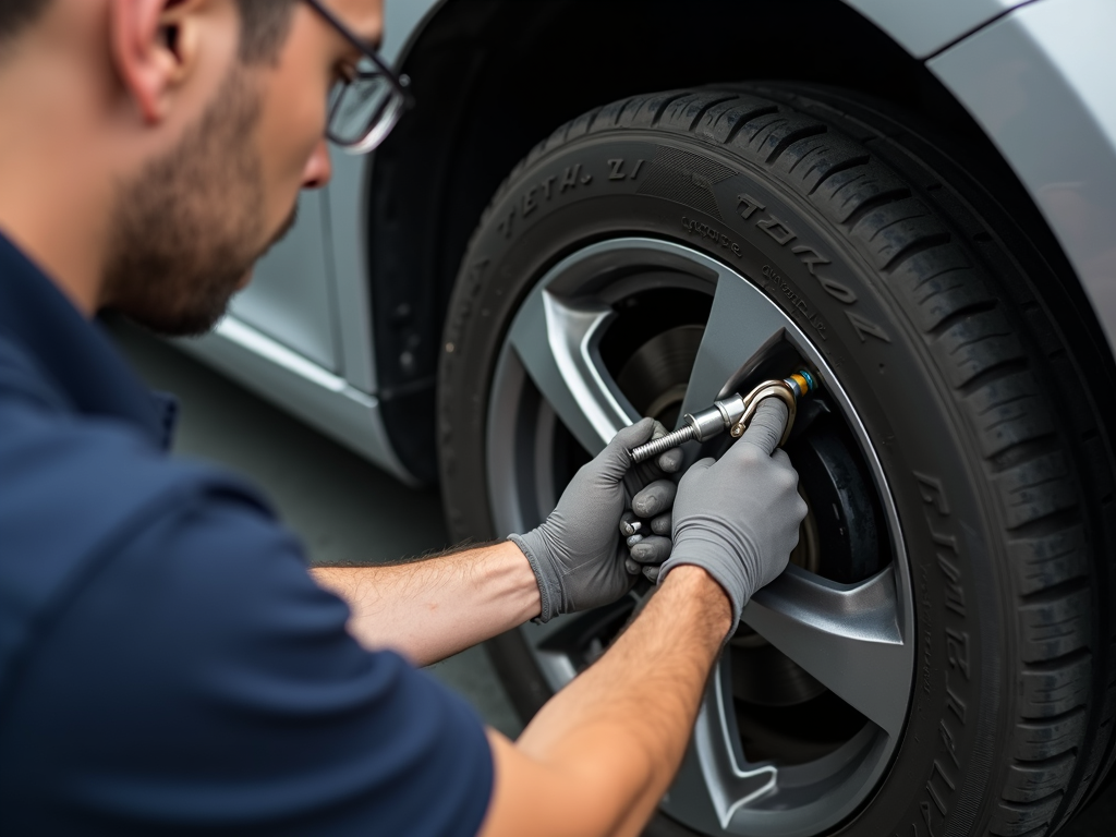 Torque wrench tightening lug nut