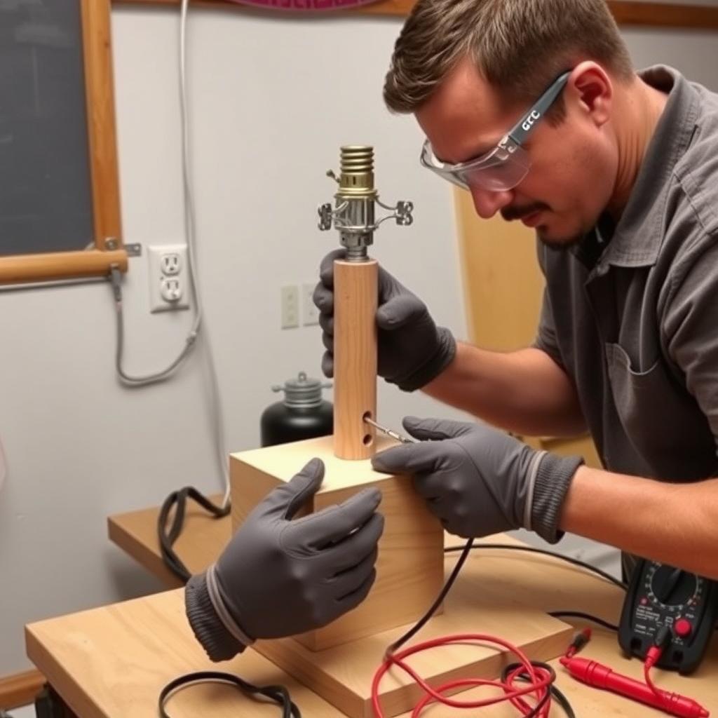 Craftsman safely combining woodworking and electrical work