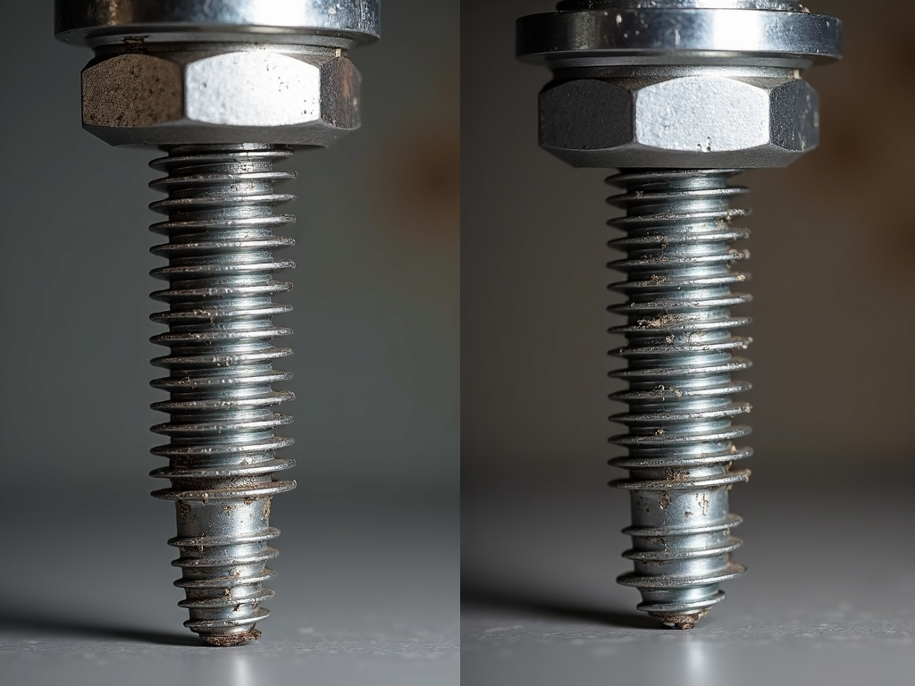 Proper vs. over-tightened bolt comparison