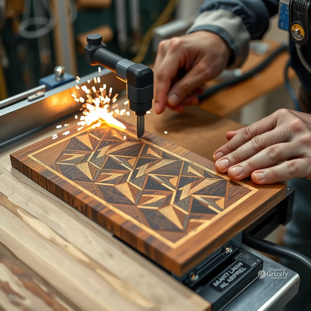 Craftsman demonstrating precision with Grizzly's innovative 2024 scroll saw