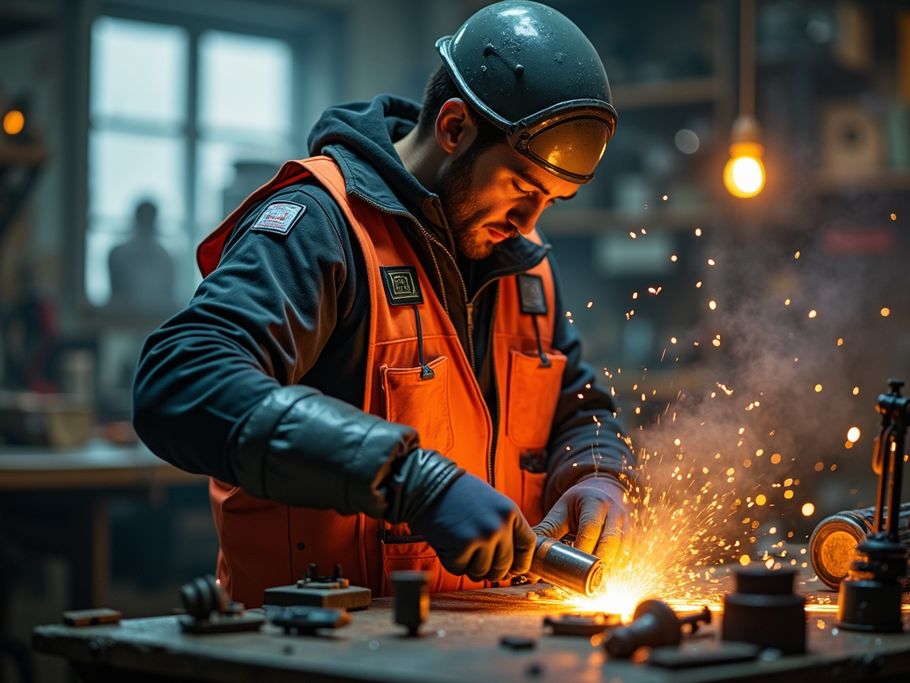 Future worker with advanced tools