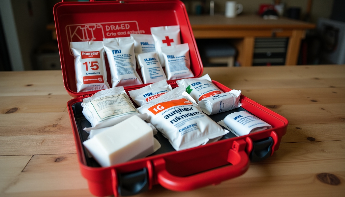 First aid kit prepared for DIY emergencies