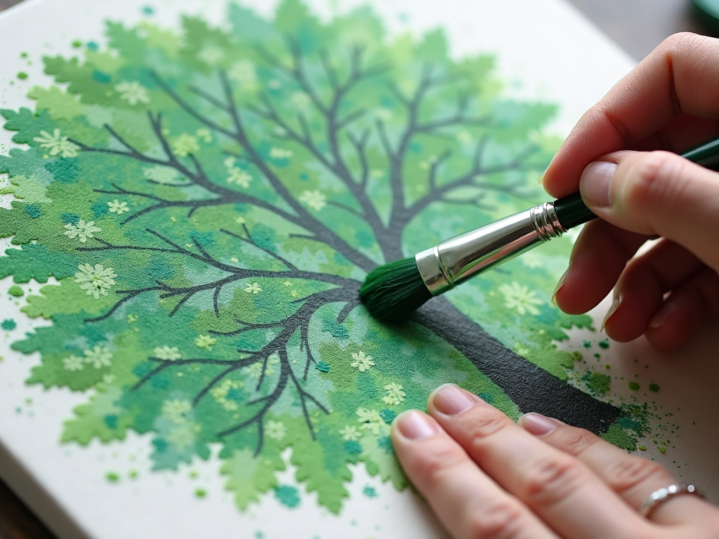 Stippling technique in action