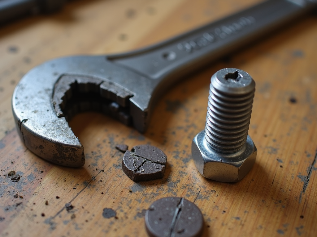 Bent wrench and stripped bolt
