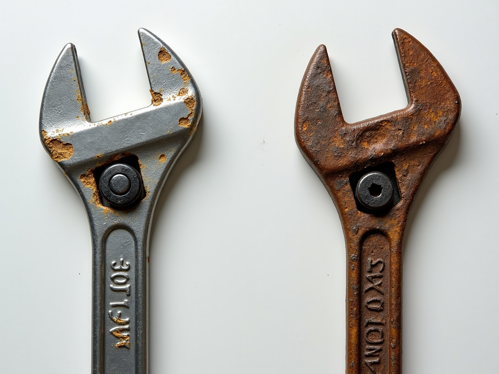 Comparison of high-quality and worn ratcheting wrenches