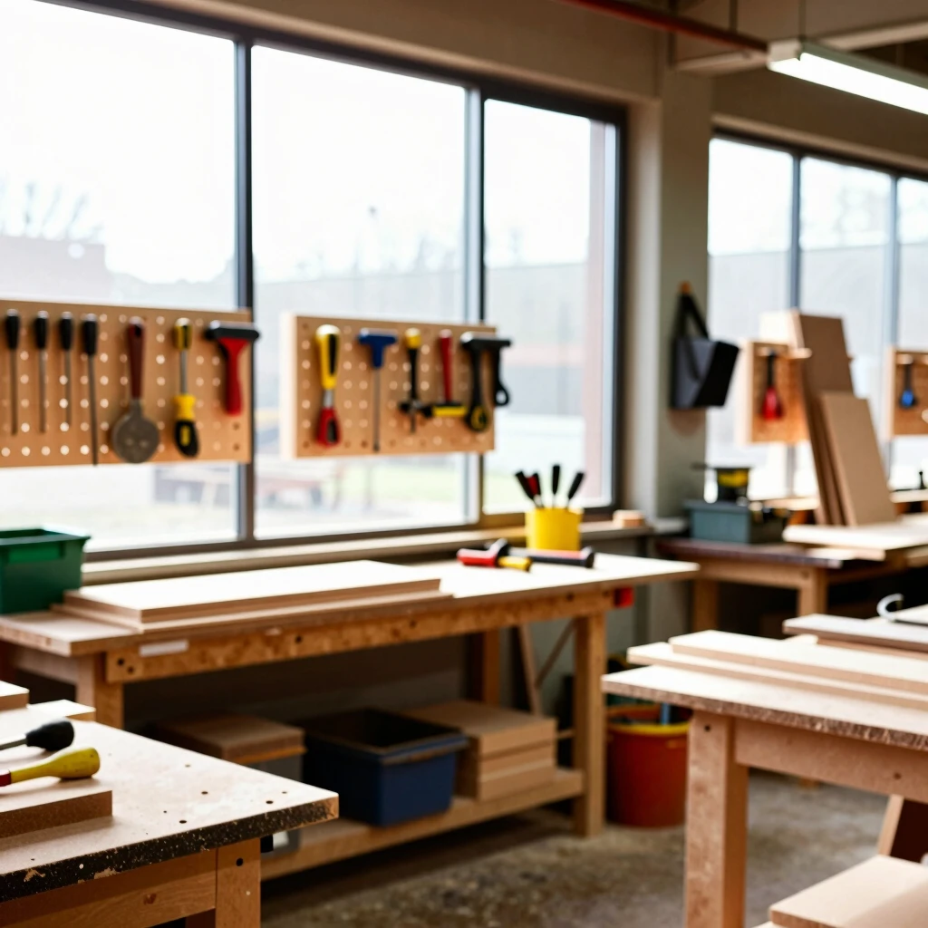 Organized workshop space with efficient tool arrangement