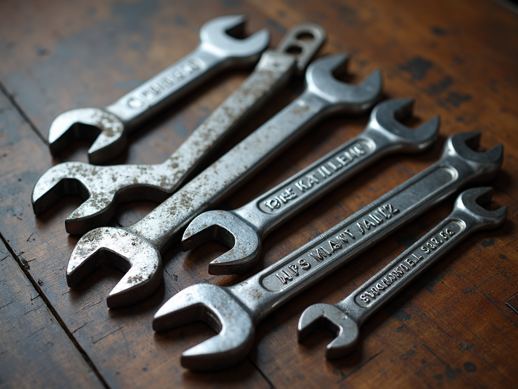 Various wrenches for different projects.