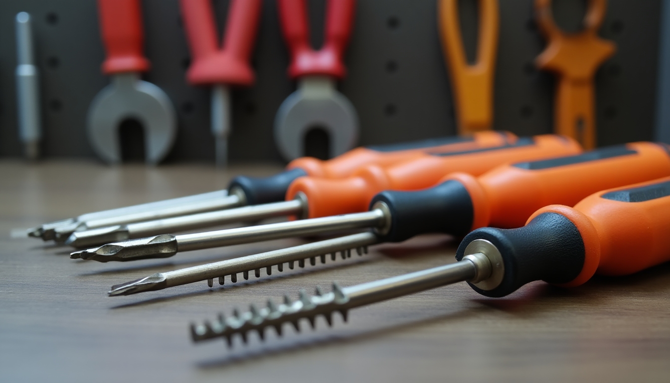 Screwdriver set on workbench
