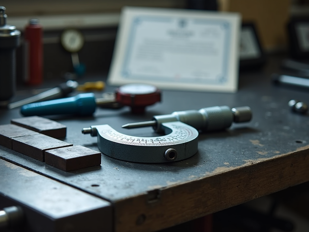 Calibrating a micrometer with gauge blocks