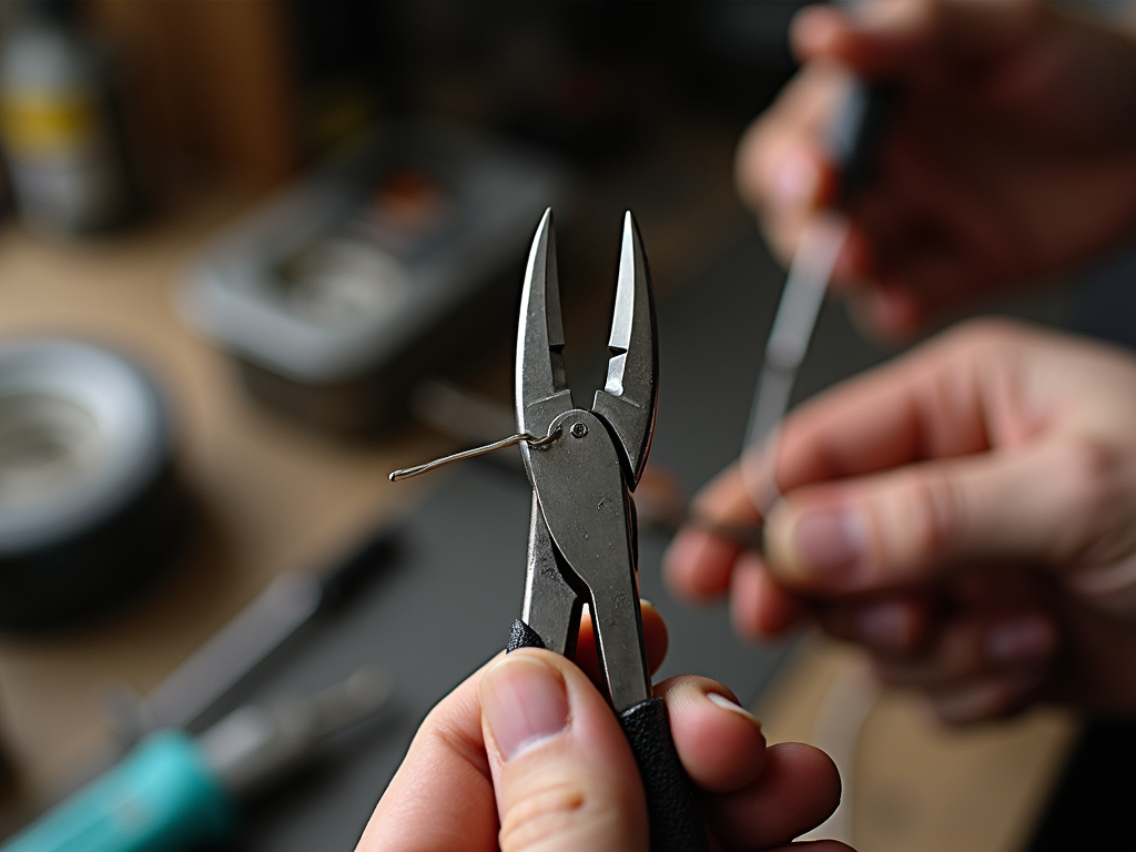 Pliers holding wire