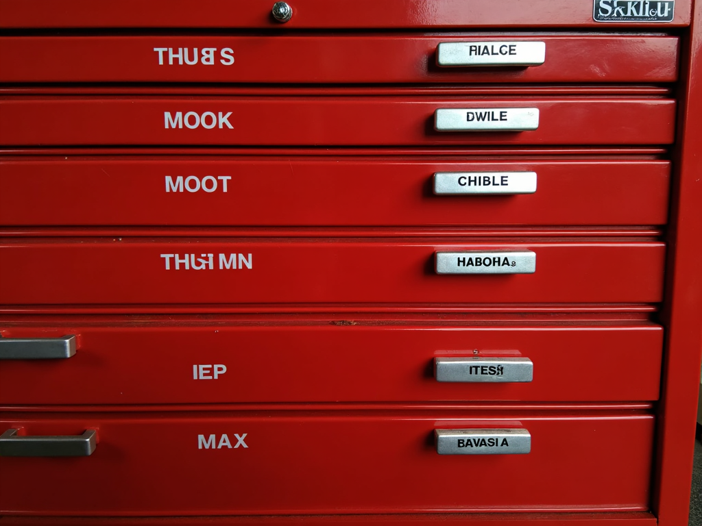 Toolbox with organized drawers.