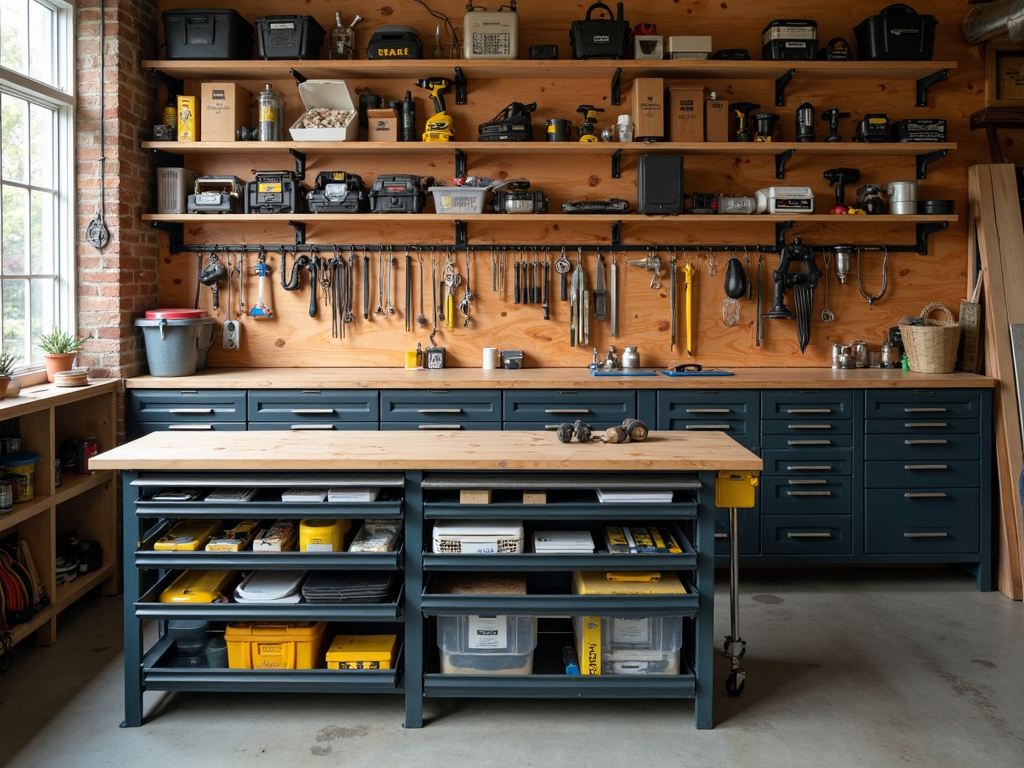 A stable workbench designed for heavy loads.
