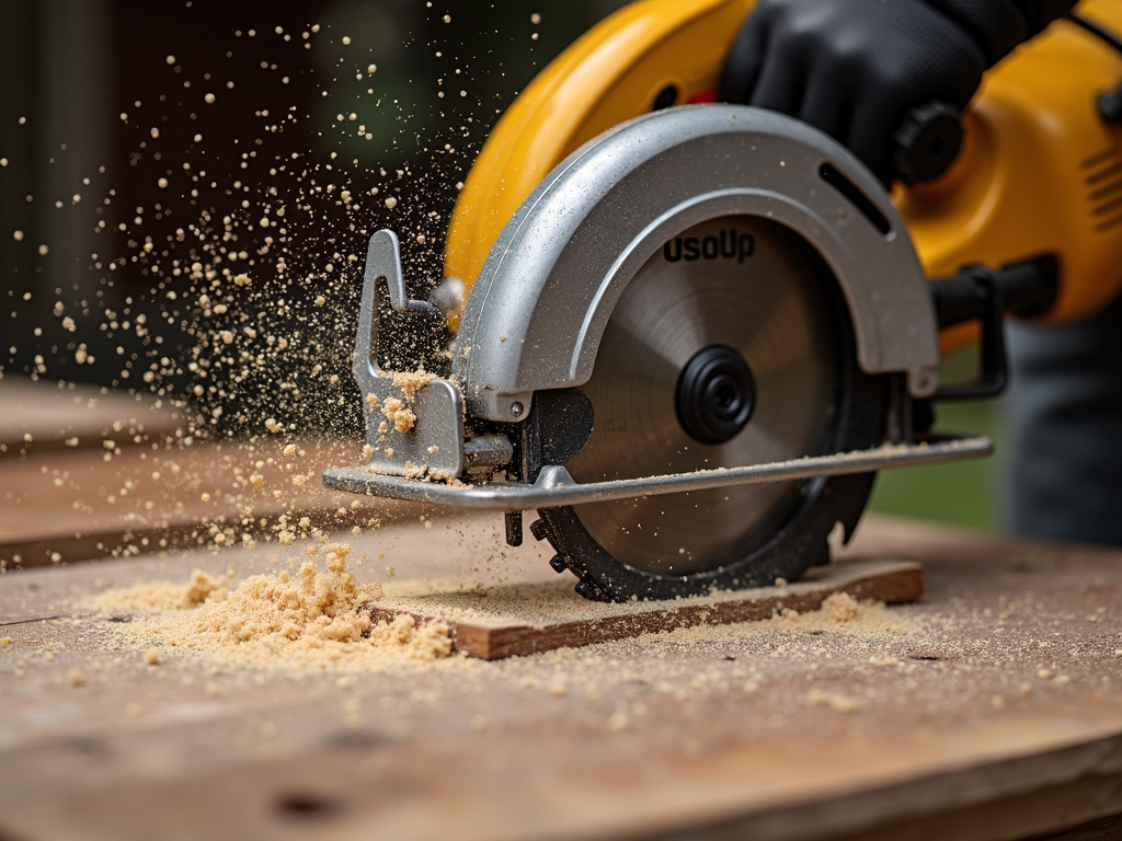 A circular saw making quick work of cutting tasks.