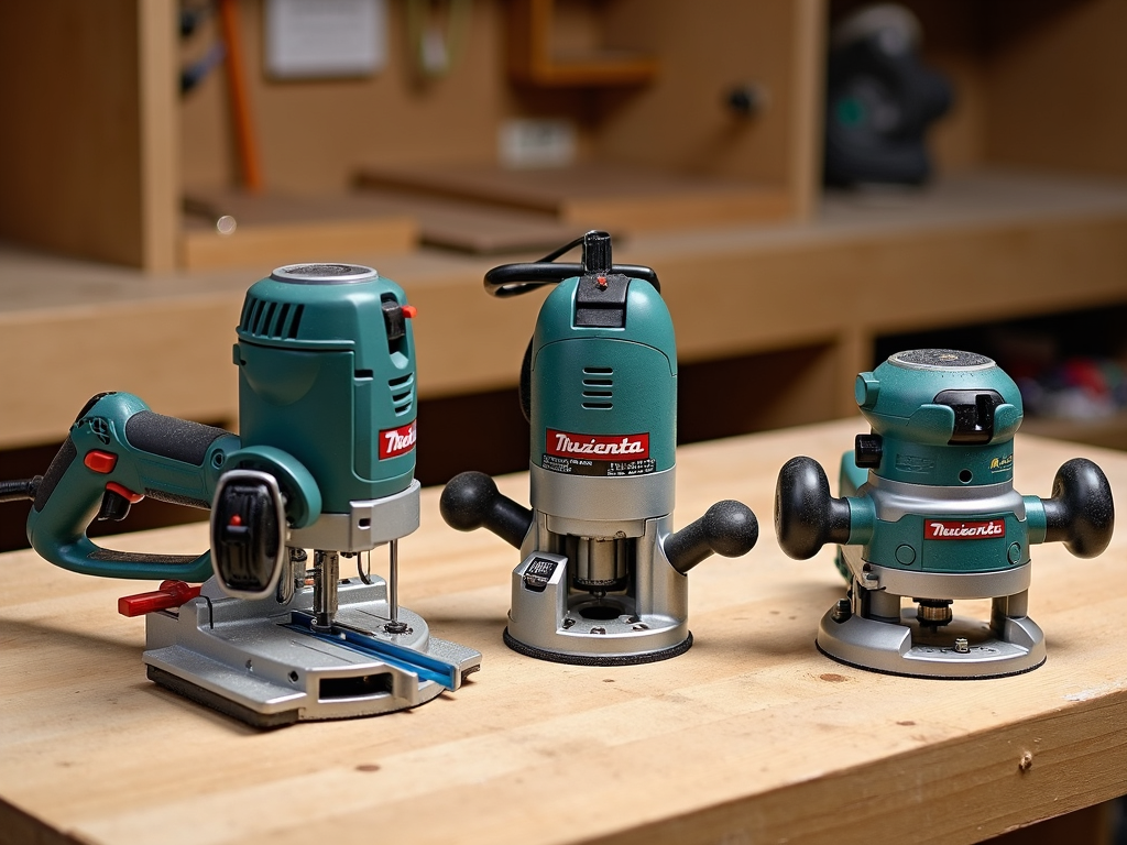Various power tools for woodworking