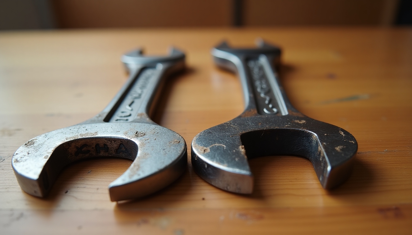 Comparison of traditional and ergonomic wrenches, showing design differences