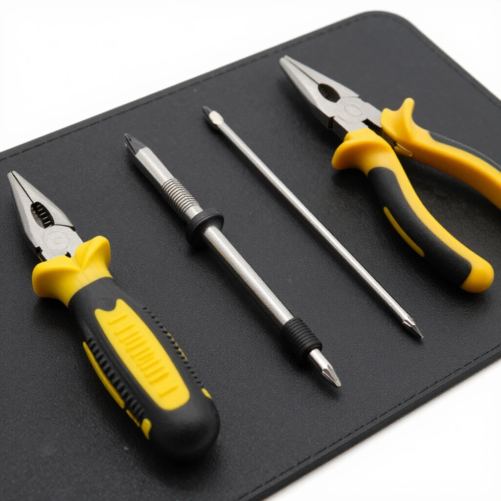 Insulated screwdrivers and pliers essential for electrical work