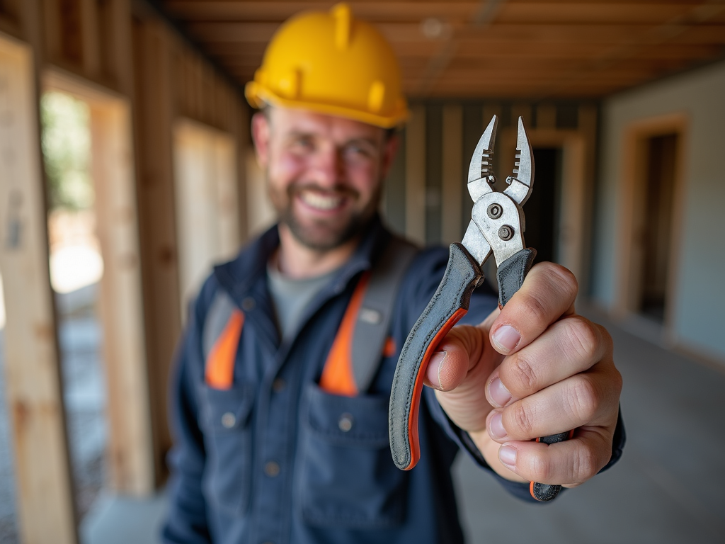 Electrician Mike with ergonomic pliers