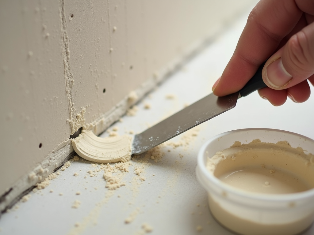 Filling wall holes with spackle