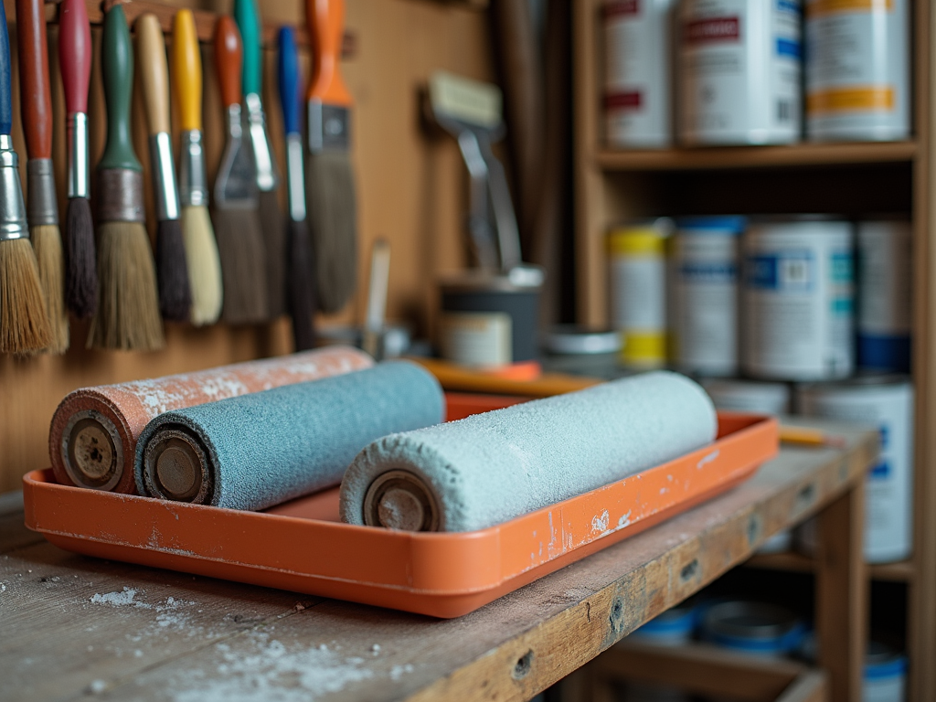 Proper storage for painting tools in a small workshop