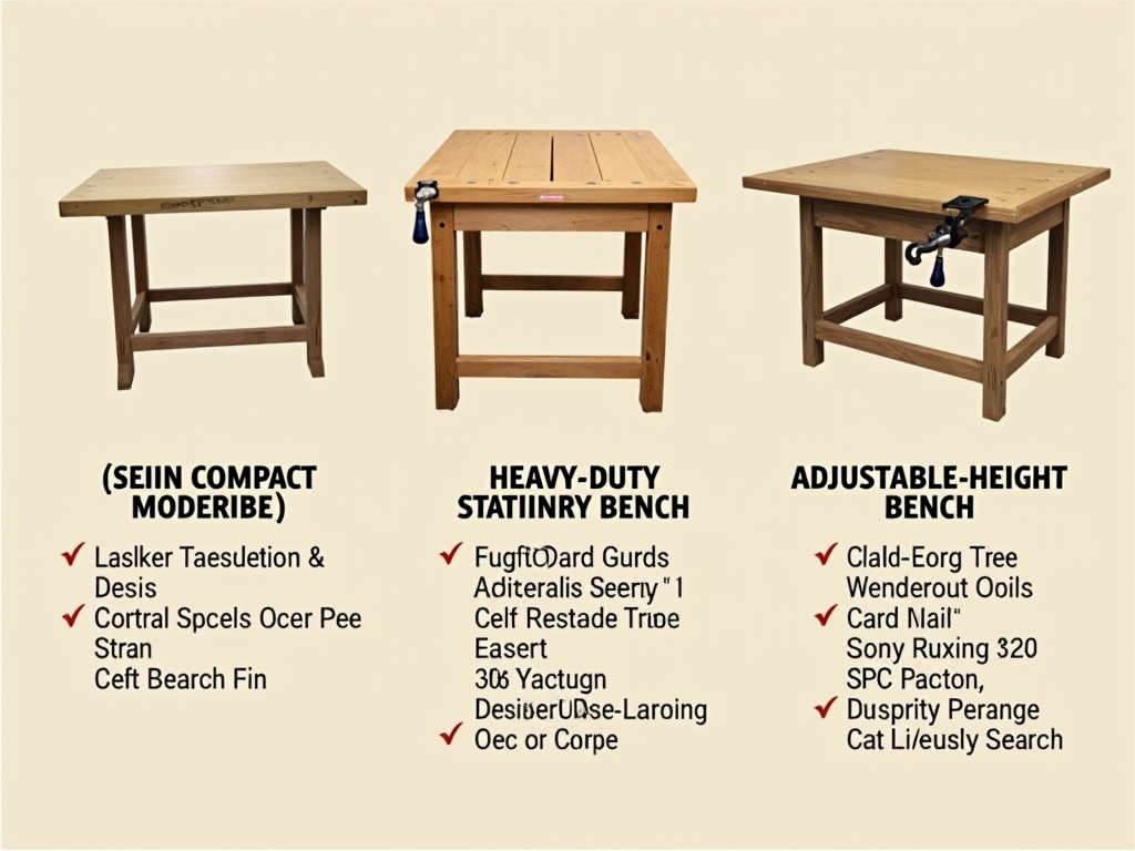 Various types of workbenches for different needs