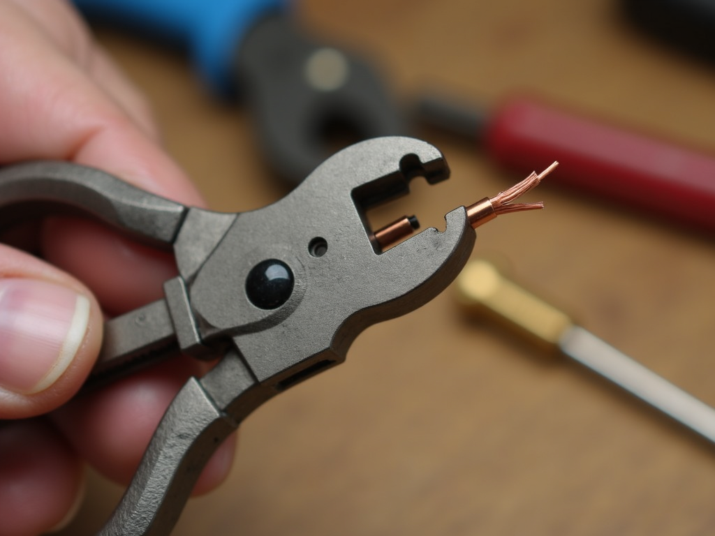 Using wire strippers to prepare a wire for connection