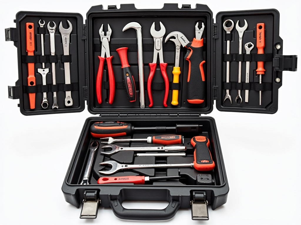 Organized toolbox with tools